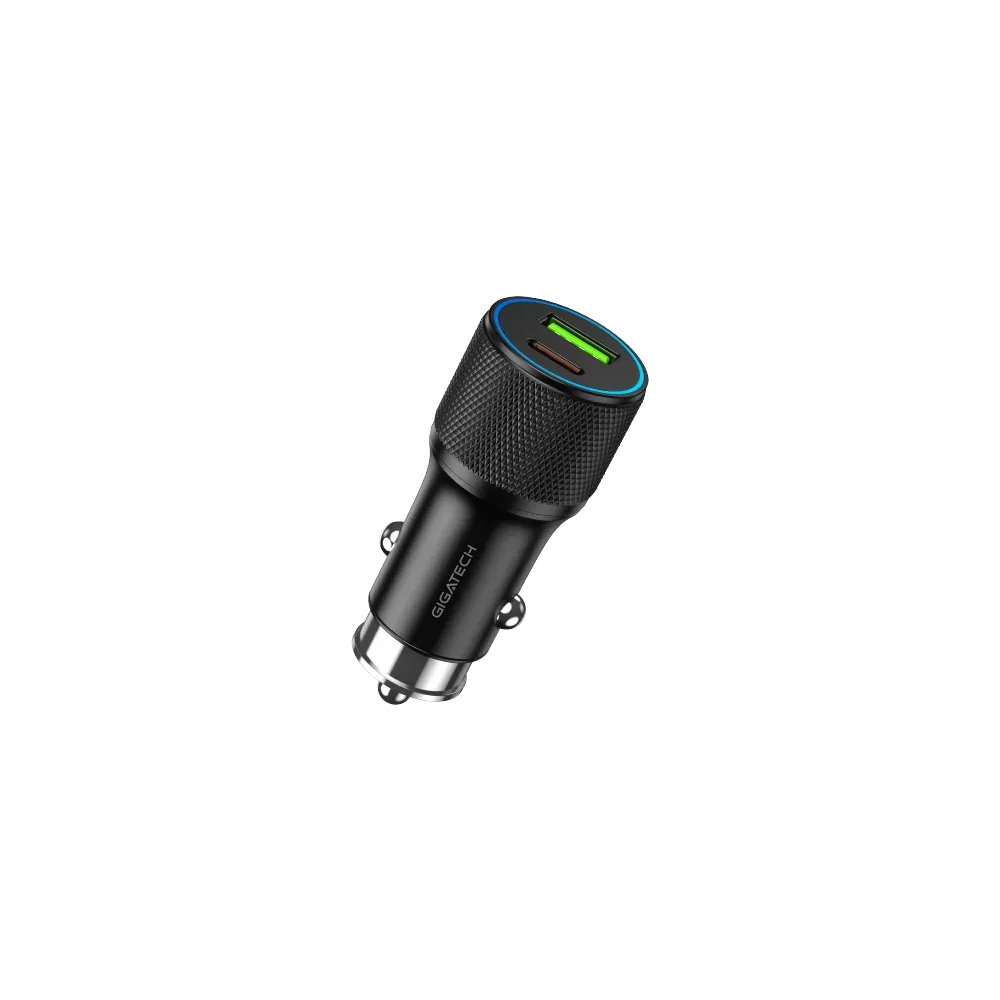 Univerzalni avtomobilski polnilec Gigatech CXC480, 48W, USB in Type-C, črn