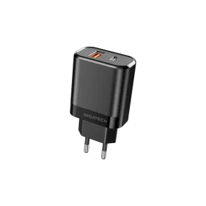Universal Charger Gigatech NXC250, 25W, USB & Type-C, Black