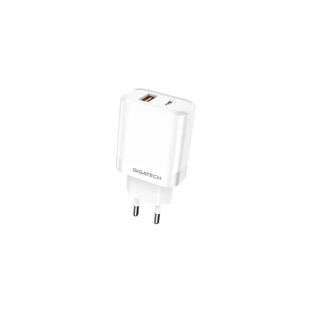 Univerzalni polnilec Gigatech NXC251, 25W, USB in Type-C, bel