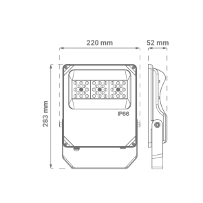 Premium LED Floodlight Green Tech 50W, 150 lm/W, 4200K, IP66, Meanwell XLG