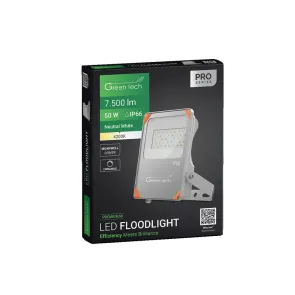 Premium LED Floodlight Green Tech 50W, 150 lm/W, 4200K, IP66, Meanwell XLG