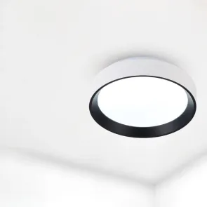 LED stropna svetilka Green Tech 12W, 4000K, IP20, bela + črna, Ø 25,8 cm