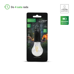 Polnilna LED kamp žarnica Green Tech 3W, 3000K, 100 lm, USB-C