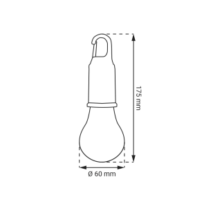 Rechargeable LED Camping Bulb Green Tech 3W, 3000K, 100 lm, USB-C