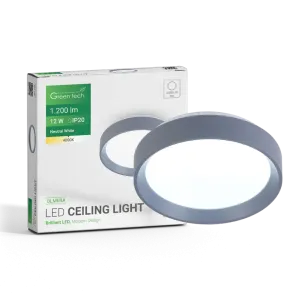 LED stropna svetilka Green Tech 12W, 4000K, IP20, modra, Ø 25,8 cm