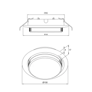 Recessed Downlight GX53 L08-1, White, Lamp Not Included