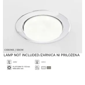 Recessed Ceiling Downlight GX53, up to 15W, IP20