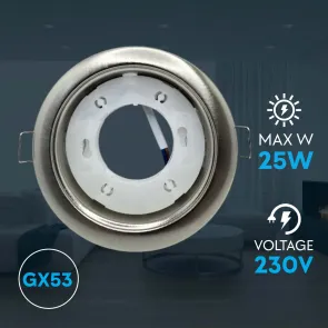 Recessed light GX53, up to 15W, IP20, L08-3, chrome satin