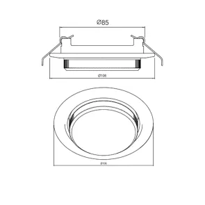 Recessed light GX53, up to 15W, IP20, L08-3, chrome satin