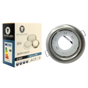 Recessed light GX53, up to 15W, IP20, L08-3, chrome satin