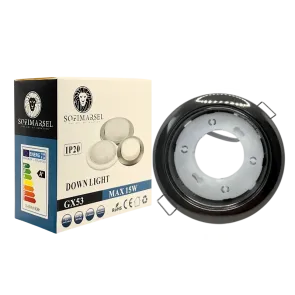 Vgradni Downlight GX53, do 15W, IP20, črni krom, L08-17