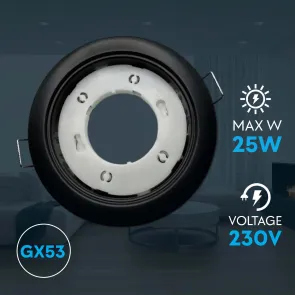 Recessed Downlight GX53, up to 15W, IP20, L08-18, matte black