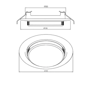 Recessed Downlight GX53, up to 15W, IP20, L08-18, matte black