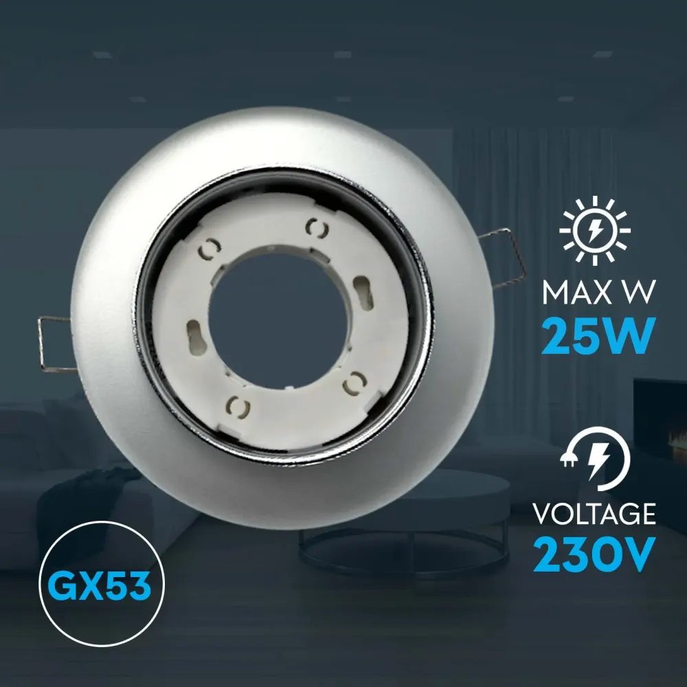 Recessed light GX53, up to 15W, IP20, L08-10, sand white