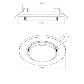 Recessed light GX53, up to 15W, IP20, L08-10, sand white