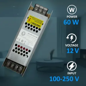 Power Supply TSL 01-2 SLIM | 12V DC | 60W | IP20