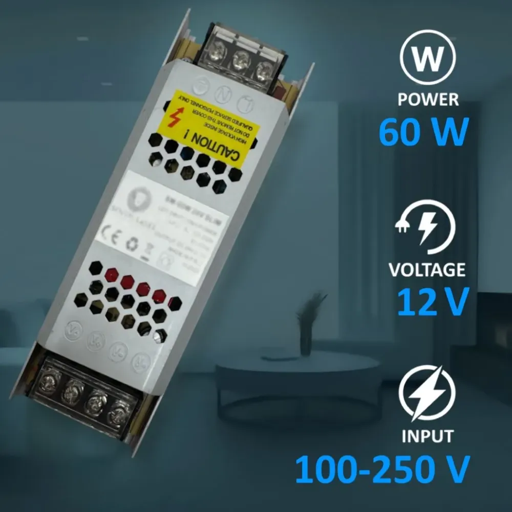 Power Supply TSL 01-2 SLIM | 12V DC | 60W | IP20