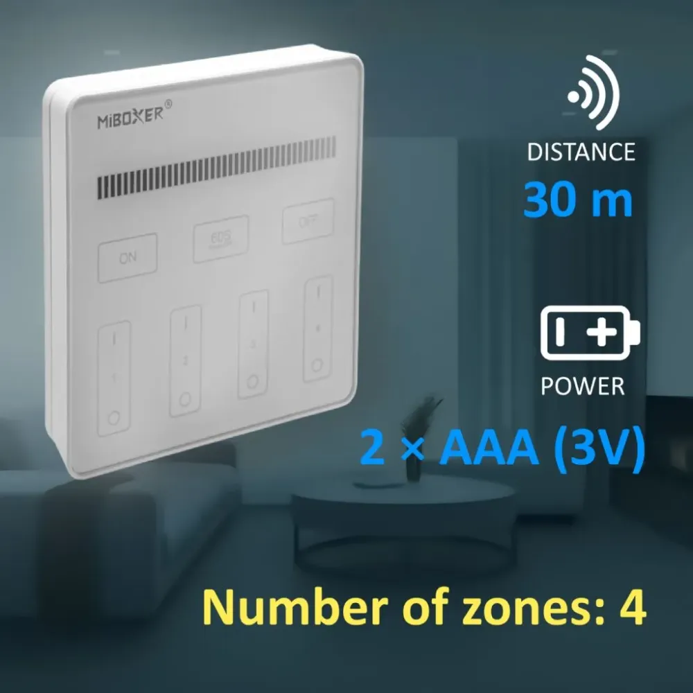 Senzorska plošča D01-4 | 4 cone | Svetlost | 2.4G RF | Magnetno držalo