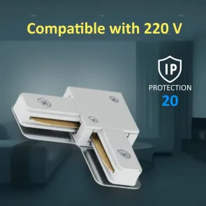 L-Connector for Track IC 01-3 | 220V AC | IP20 | White