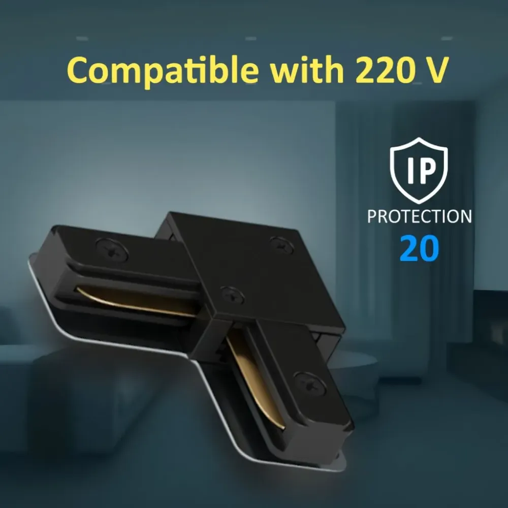 L-Connector for Track IC 01-4 | 220V AC | IP20 | Black