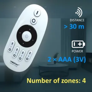 LED Remote Controller D01-2 | 2.4G RF | 4 Zones | Brightness & Color Temperature