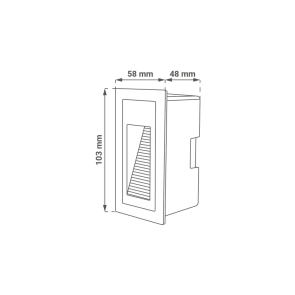 Vgradna LED stenska svetilka 3W 3000K IP44 (črna)