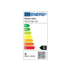Vgradna LED stenska svetilka 3W 3000K IP44 (črna)