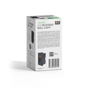 Vgradna LED stenska svetilka 3W 3000K IP44 (črna)