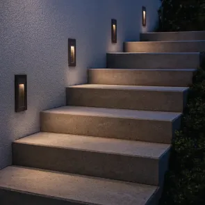 Vgradna LED stenska svetilka 3W 3000K IP44 (črna)