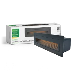 Recessed LED Wall Light 5W 3000K IP44 (Black)