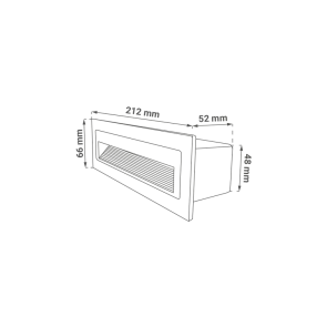 Recessed LED Wall Light 5W 3000K IP44 (Black)