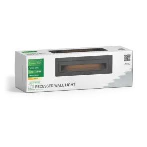 Recessed LED Wall Light 5W 3000K IP44 (Black)