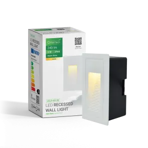 Vgradna LED stenska svetilka 3W 3000K IP44 (bela)