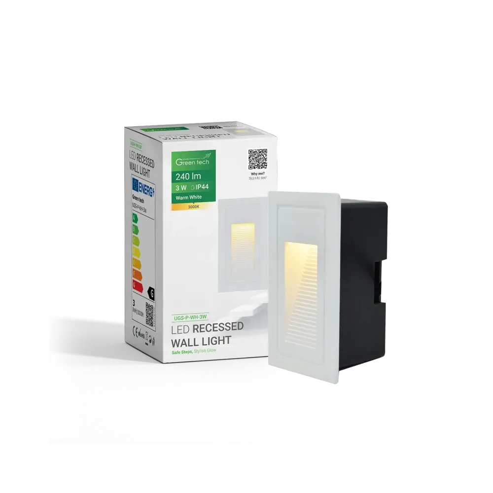 Vgradna LED stenska svetilka 3W 3000K IP44 (bela)