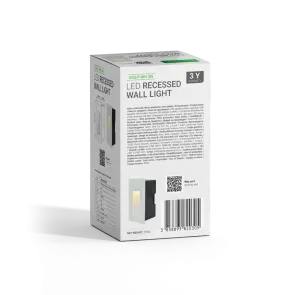 Vgradna LED stenska svetilka 3W 3000K IP44 (bela)