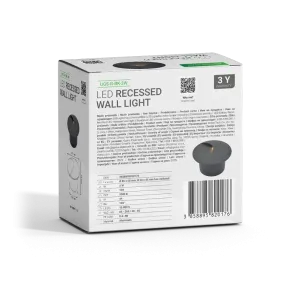 Okrogla vgradna LED svetilka 3W 3000K IP44 (črna)