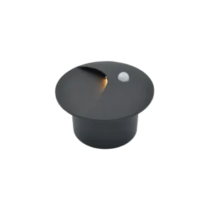 Recessed LED Wall Light with Sensor 3W 3000K IP44 (Black)