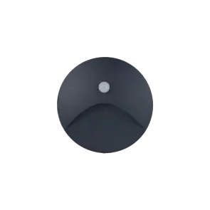 Recessed LED Wall Light with Sensor 3W 3000K IP44 (Black)