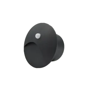 Recessed LED Wall Light with Sensor 3W 3000K IP44 (Black)