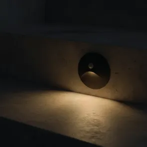 Recessed LED Wall Light with Sensor 3W 3000K IP44 (Black)