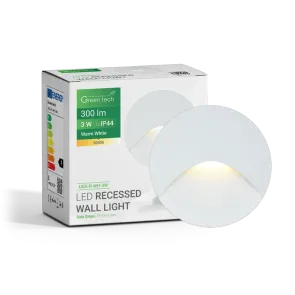 Okrogla vgradna LED svetilka 3W 3000K IP44 (bela)