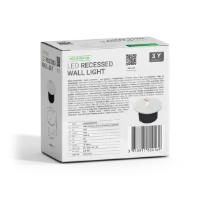 Okrogla vgradna LED svetilka 3W 3000K IP44 (bela)