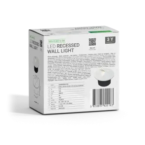 Vgradna LED svetilka s senzorjem 3W 3000K IP44 (bela)