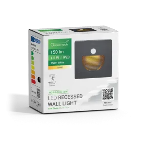 Vgradna LED svetilka s senzorjem 1.5W 3000K IP20 (črna)