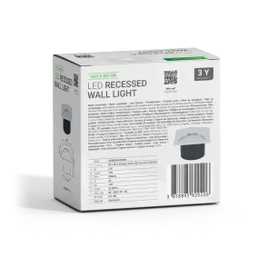 Vgradna LED svetilka 3W 3000K IP44 (bela)