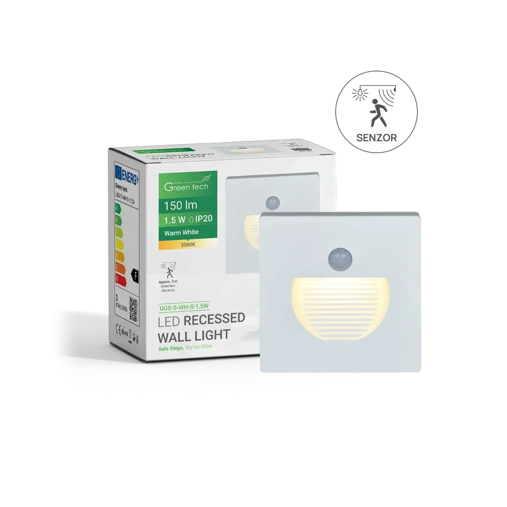 Vgradna LED svetilka s senzorjem 1.5W 3000K IP20 (bela)