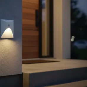 Recessed LED Wall Light with Sensor 3W 3000K IP44 (White)