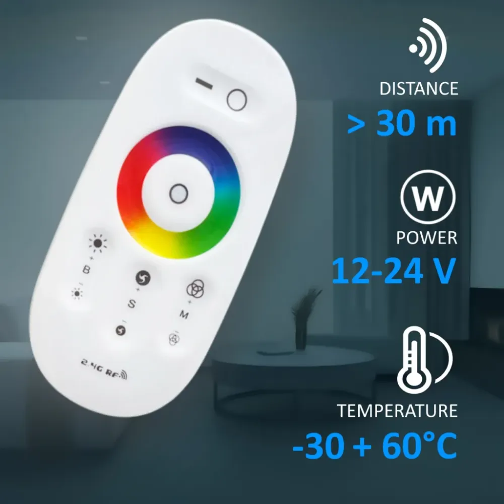 LED krmilnik K01-2 | 12–24V DC | RGBW Touch | 2.4G RF upravljanje