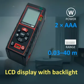 Laser Distance Meter LM-40 | 40 m | Accuracy ±1 mm | LCD display