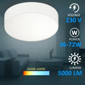 LED Panel X-001 | 36–72W | 230V | 5000 lm | 3000K–6000K | Dimmable